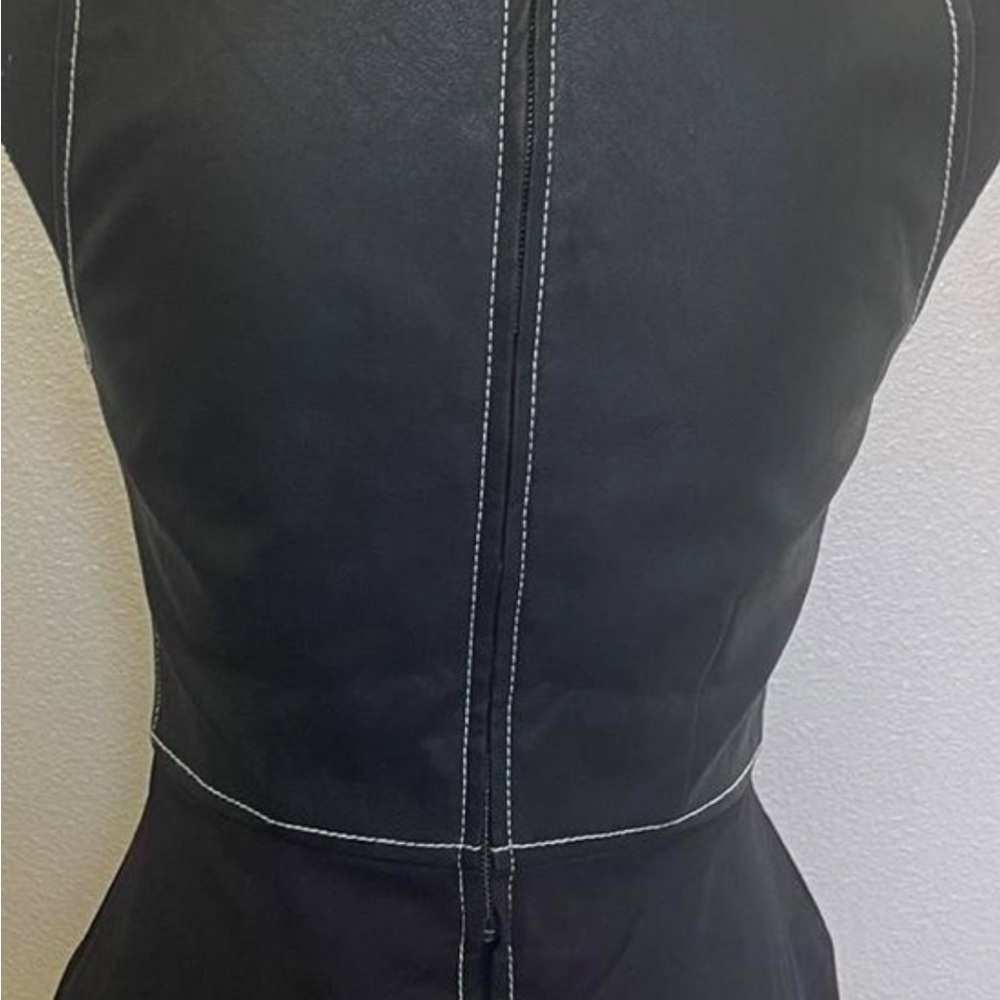 NWOT BCBG faux leather partial peplum top - Picture 8 of 8